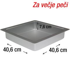 PME kvadraten pekač za biskvit 40,6 x 40,6 cm + 3cm roba, višina 7,6 cm