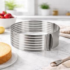 Nastavljiv obroč za rezanje biskvita (24–30 cm) popolne plasti torte