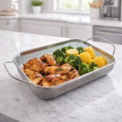 Vsestransko cedilo za odcejanje in peko v domači pečici ali na žaru