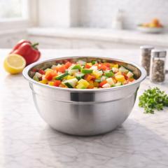 Posoda iz nerjavečega jekla 25 cm (4,8 l) za gnetenje, stepanje in pripravo solat