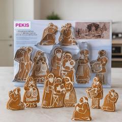Modelčki za piškotne jaslice (7 kosov + papirnata posteljica) nerjaveče jeklo