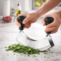 Rezalnik zibelka za zelišča iz nerjavečega jekla – moč, ki se ziblje