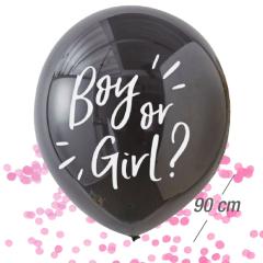 Boy or Girl (balon + konfeti) 90 cm, ROZA