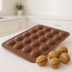 Model za orehe (20 popolnih oreščkov 4,3×4,3cm) silikon