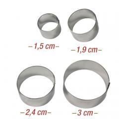 Mini modelčki (1,5 / 1,9 / 2,4 in 3 cm) okrogli