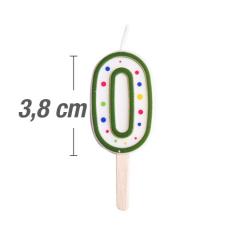 Svečka številka, Zelena (3,8cm) št.0