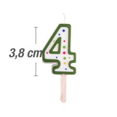 Svečka številka, Zelena (3,8cm) št.4