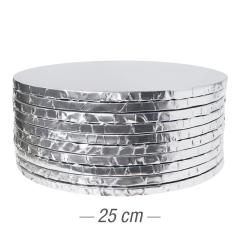 10x Podstavek iz močnega kartona 25cm (10mm) Srebrn ***-40%***