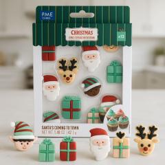 Sladkorna dekoracija Božiček prihaja v mesto (PME) 12 kom Sladkorna dekoracija Božiček prihaja v mesto (PME) 12 kom