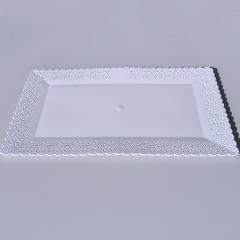 Bel pladenj s čipko (3,5cm čipke) 40x26 cm