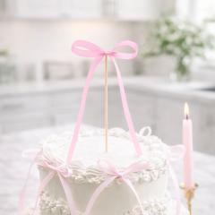 Roza pentlja za okrasitev torte (10 kom) nežnost, ki ostane v spominu