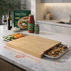 Bambusova deska s posodami – pametno sekljanje brez nereda