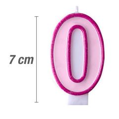 Svečka številka, Roza (7cm) št.0