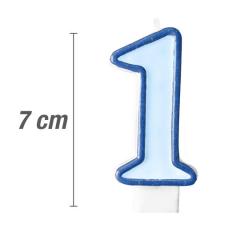 Svečka številka, Modra (7cm) št.1
