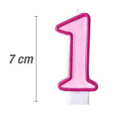 Svečka številka, Roza 7cm, št.1