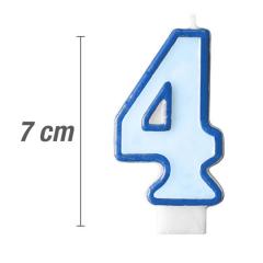 Svečka številka, Modra 7cm, št.4
