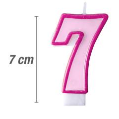 Svečka številka, Roza (7cm) št.7