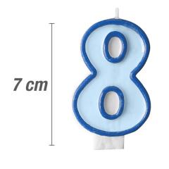 Svečka številka, Modra (7cm) št.8