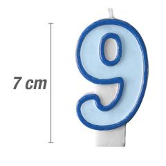 Svečka številka, Modra (7cm) št.9