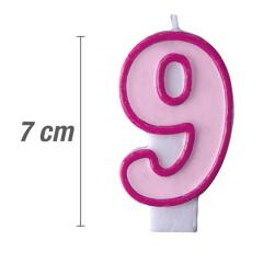 Svečka številka, Roza (7cm) št.9