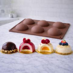 Silikonski pekač polobla (6,5 cm) profesionalna oblika za moderne sladice