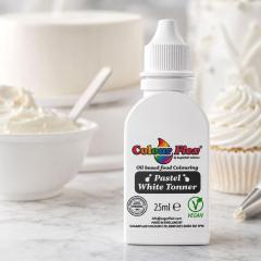 Pastelna bela barva na oljni osnovi (25 ml) za čokolado, ganache, masleno kremo