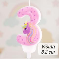 Svečka številka (3) Unicorn