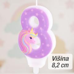 Svečka številka (8) Unicorn