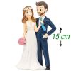Poročni par (nevesta s šopkom in ženin z brado) 15 cm