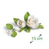 Dekorativen šopek (15cm) bele vrtnice in bele rožice z listki
