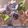 Sladkorni mini vijolični šopki cvetja (11,5cm) 4 kom