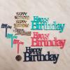 Motorističen napis za torto Happy Birthday, 7cm