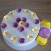 Wafer vijolične in rumene Hortenzije (3,7cm) 18 kom