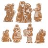 Modelčki za piškotne jaslice (7 kosov + papirnata posteljica) nerjaveče jeklo