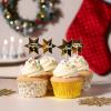 Komplet za muffine (24 papirčkov + 24 topperjev) ZLATE ZVEZDICE
