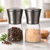 Ročni mlinček za sol in poper – steklen komplet 2 kosov z natančnim mletjem